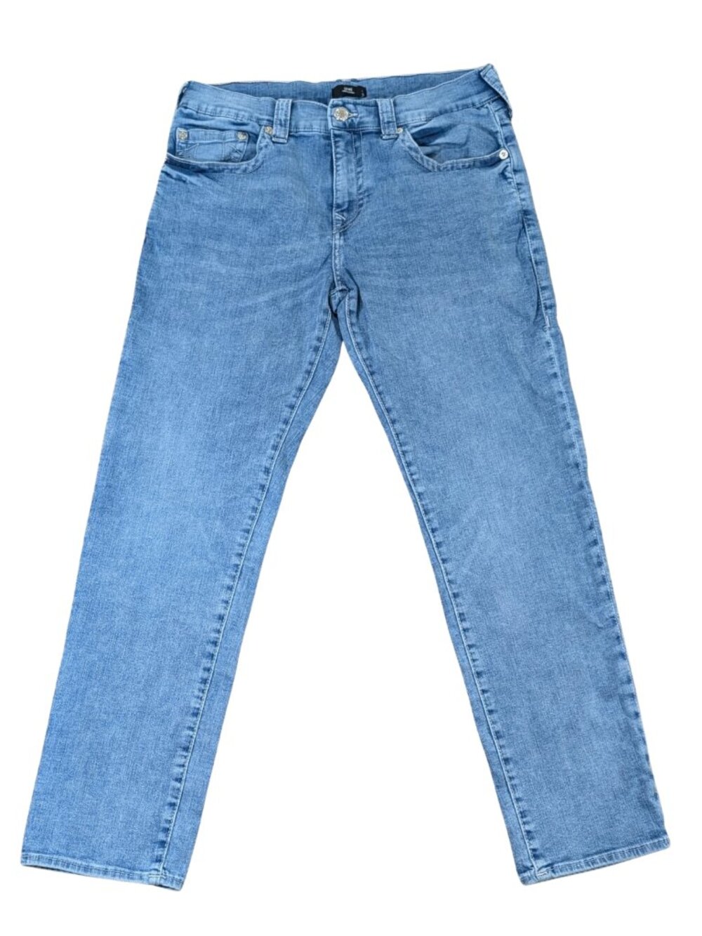 True Religion Geno Relaxed Slim Jeans Mens Size 34 Light Wash Blue
